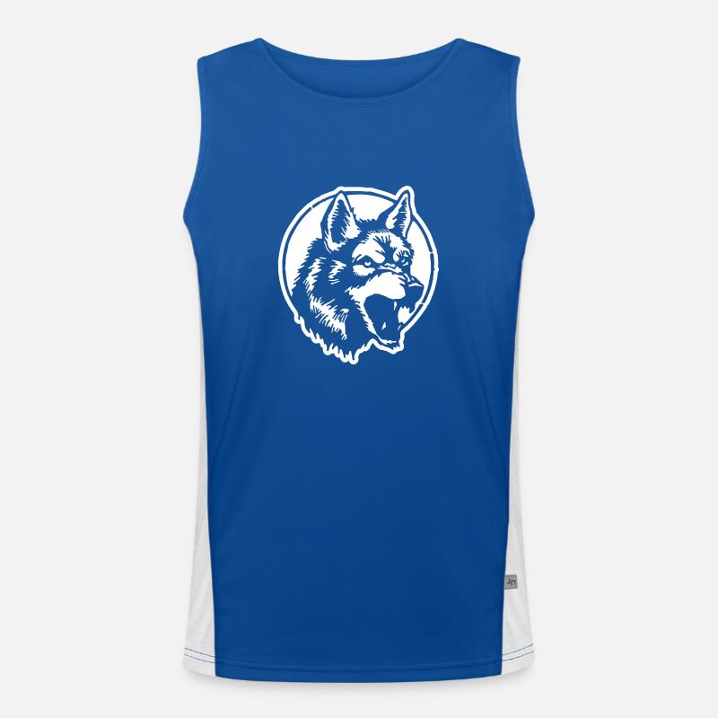 Wolf Funktionelles Kontrast-Tank Top für Männer 