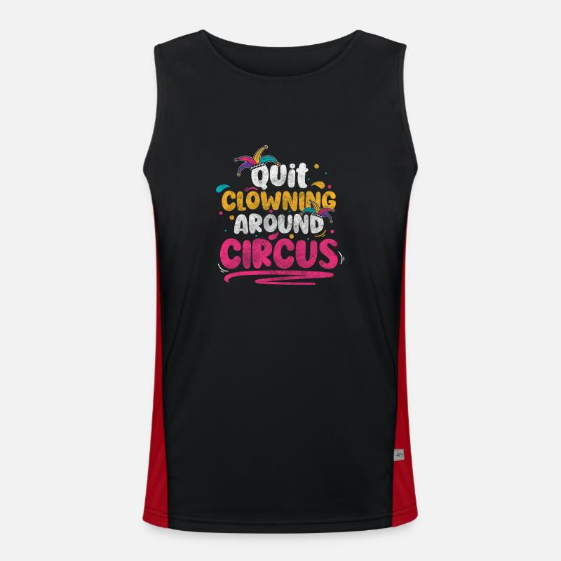 Circus ring fun Men's Functional Contrast Tank Top 