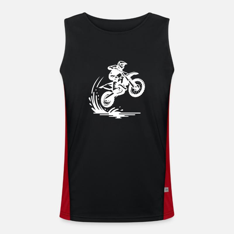 Off-road machine in deck - Men's Functional Contrast Tank Top  - black/red