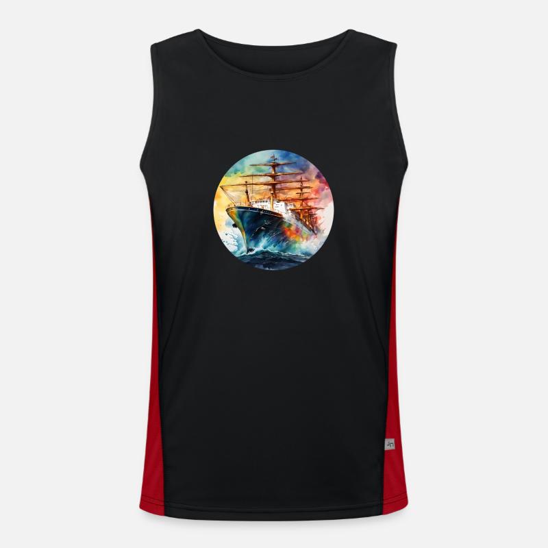 Ship Large Round Batch - Men's Functional Contrast Tank Top  - black/red