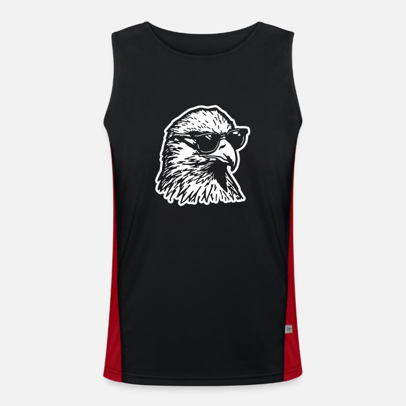 Eagle Eagle Head - Men's Functional Contrast Tank Top  - black/red