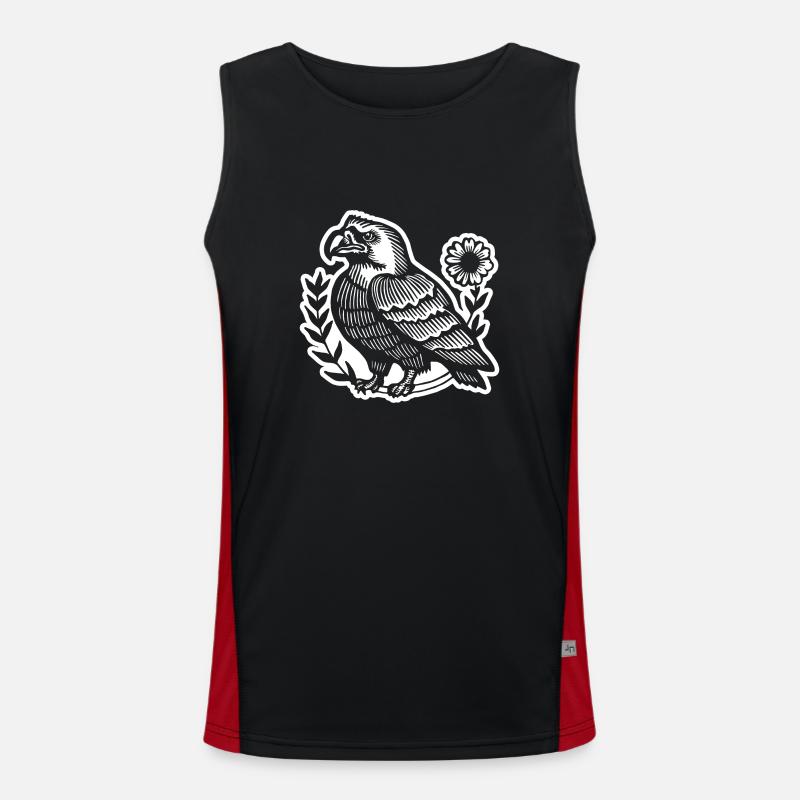 Eagle Eagle Head - Men's Functional Contrast Tank Top  - black/red