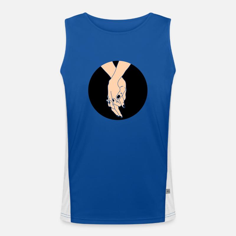 hands couple Funktionelles Kontrast-Tank Top für Männer 