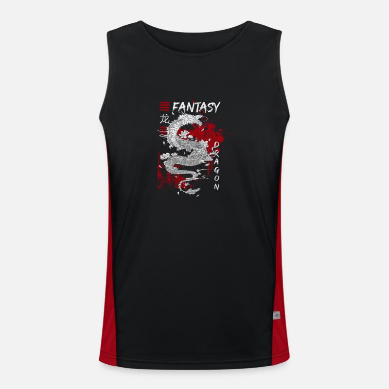 Drache China Tradition Funktionelles Kontrast-Tank Top für Männer 
