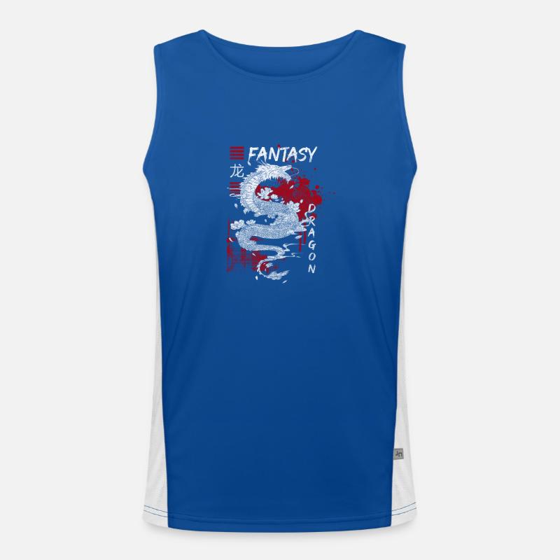 Drache China Tradition Funktionelles Kontrast-Tank Top für Männer 