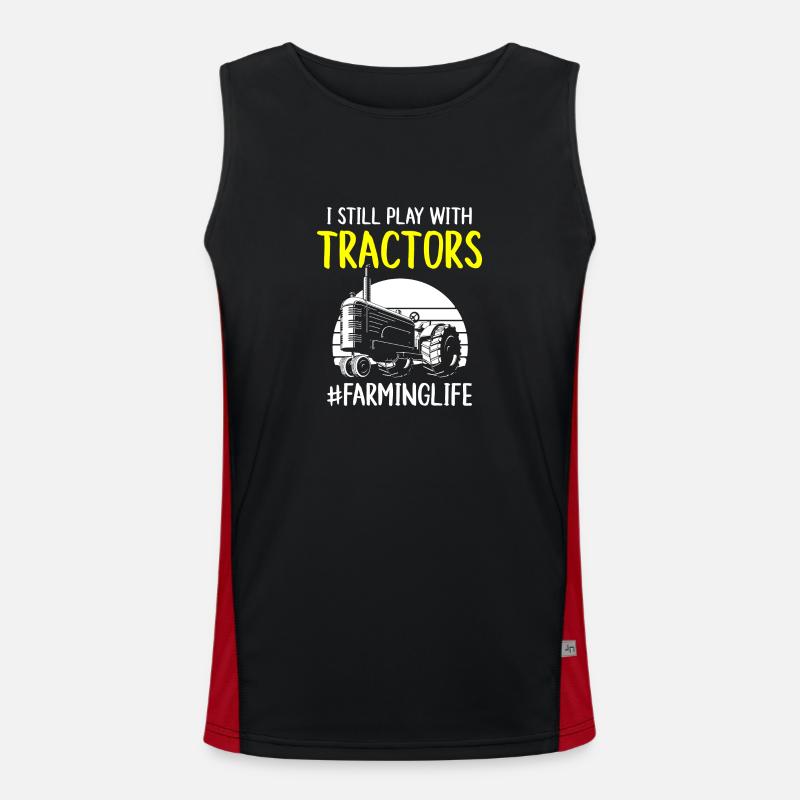 Farmer stable demonstrate protest - Men's Functional Contrast Tank Top  - black/red