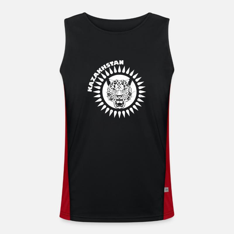 Astana Schneeeleopard Kasachstan National Funktionelles Kontrast-Tank Top für Männer 