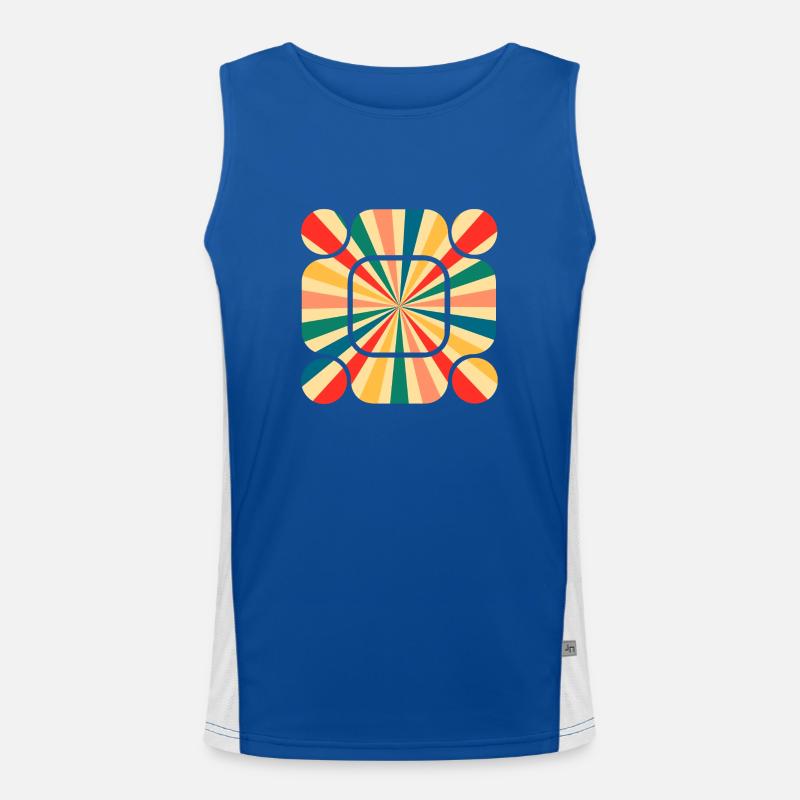 Retro Pattern: Tauchen Sie ein in die Schwingung der Farben Funktionelles Kontrast-Tank Top für Männer