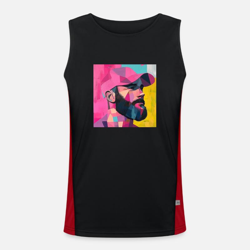 Vollbart Funktionelles Kontrast-Tank Top für Männer 