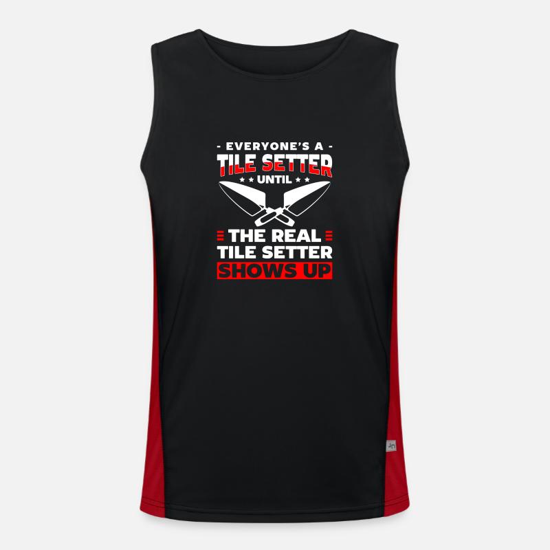 Tiler Construction Worker Ceramics - Men's Functional Contrast Tank Top - black/red
