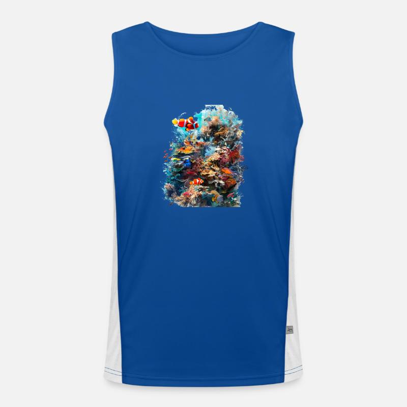 Tiny coral polyps form entire reefs Men's Functional Contrast Tank Top 