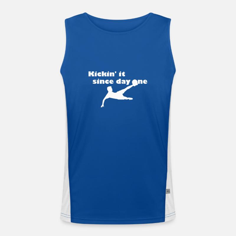 Kickin' it since day one - white Men's Functional Contrast Tank Top 