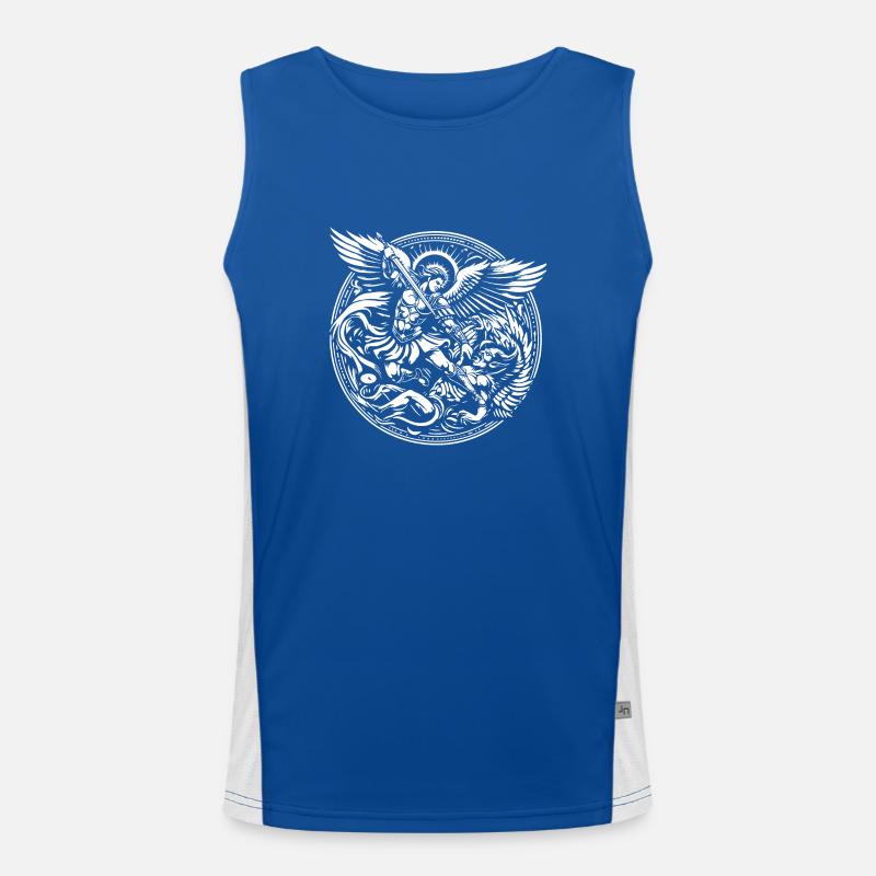 Erzengel Heiliger Religion Gott Engel Glaube Michael Funktionelles Kontrast-Tank Top für Männer 