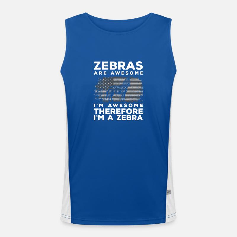 Zebra Stripe Wilderness Fur Grevyzebra Men's Functional Contrast Tank Top 