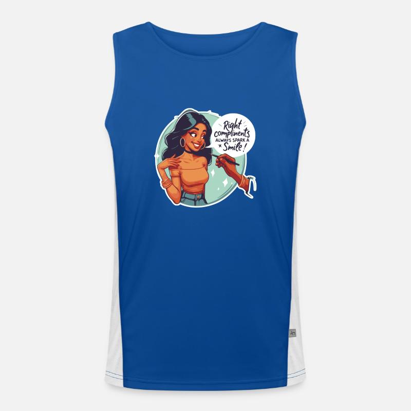 Right compliments always spark a smile Men's Functional Contrast Tank Top 