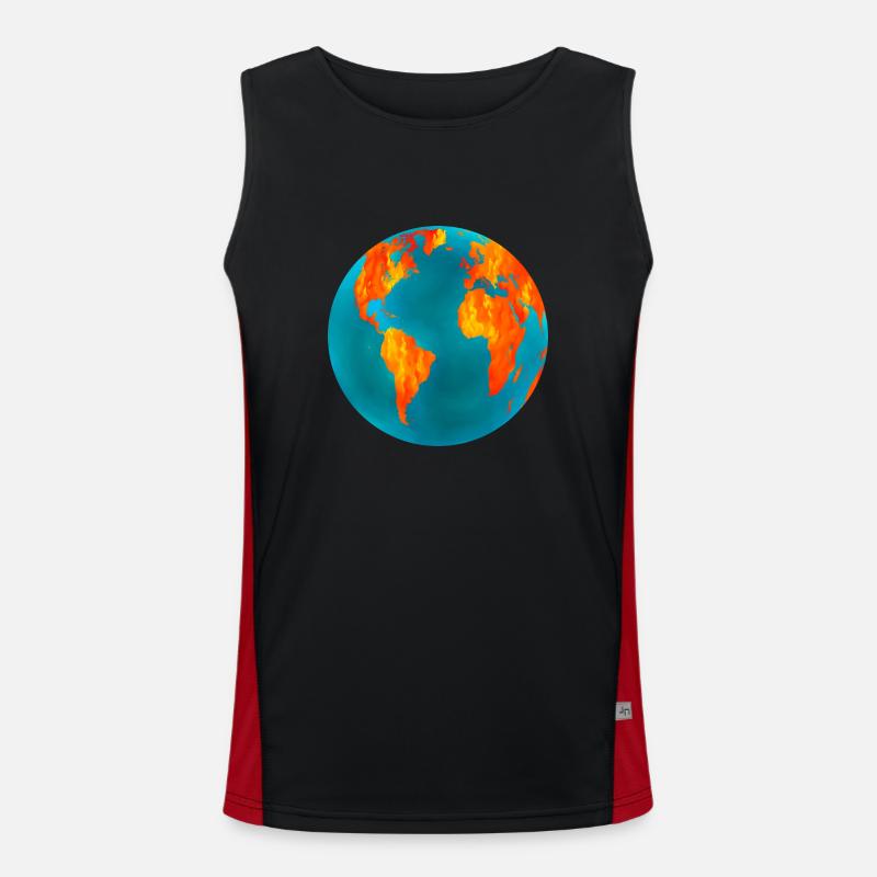 Earth Fire and Ice Funktionelles Kontrast-Tank Top für Männer 