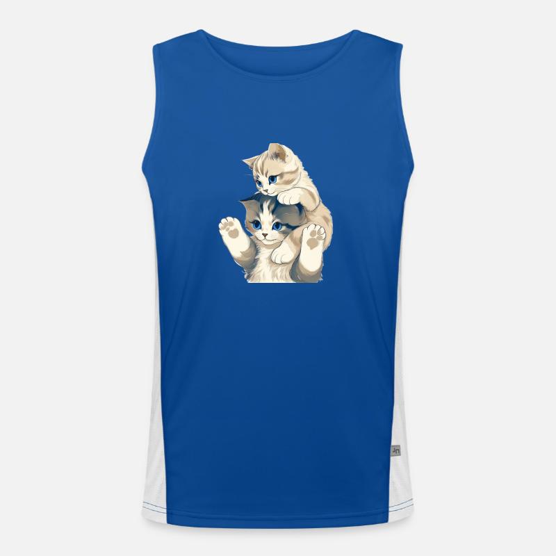 Kätzchen Funktionelles Kontrast-Tank Top für Männer 