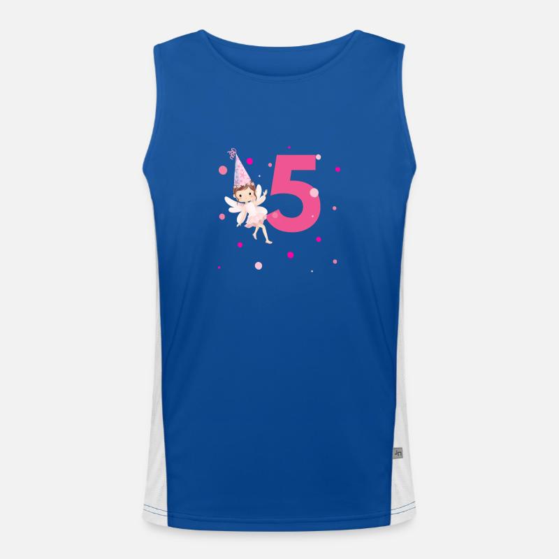 5. Geburtstag Rosa Fee Funktionelles Kontrast-Tank Top für Männer 