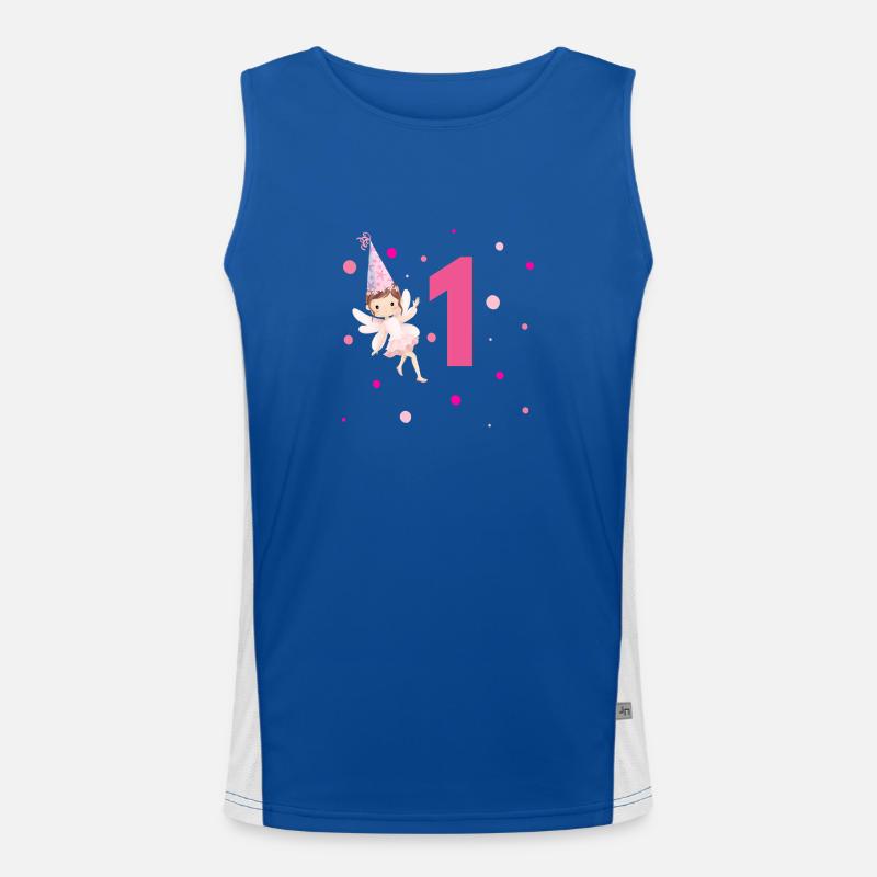 1. Geburtstag Rosa Fee Funktionelles Kontrast-Tank Top für Männer 