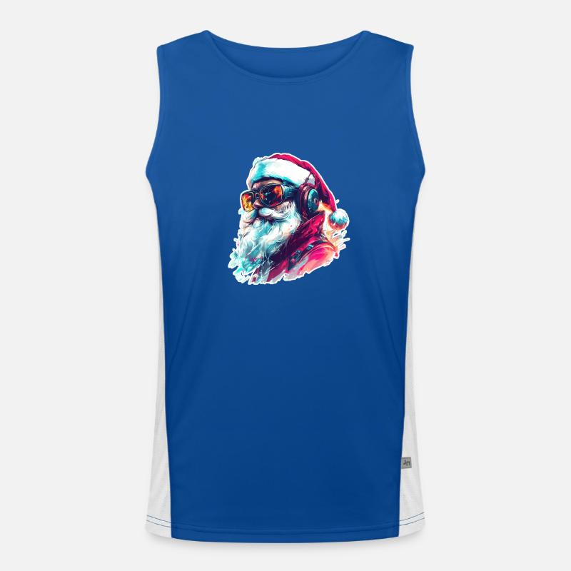 DJ Santa Funktionelles Kontrast-Tank Top für Männer 