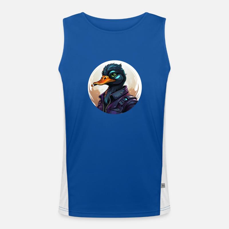 ente mit zigarre Funktionelles Kontrast-Tank Top für Männer 