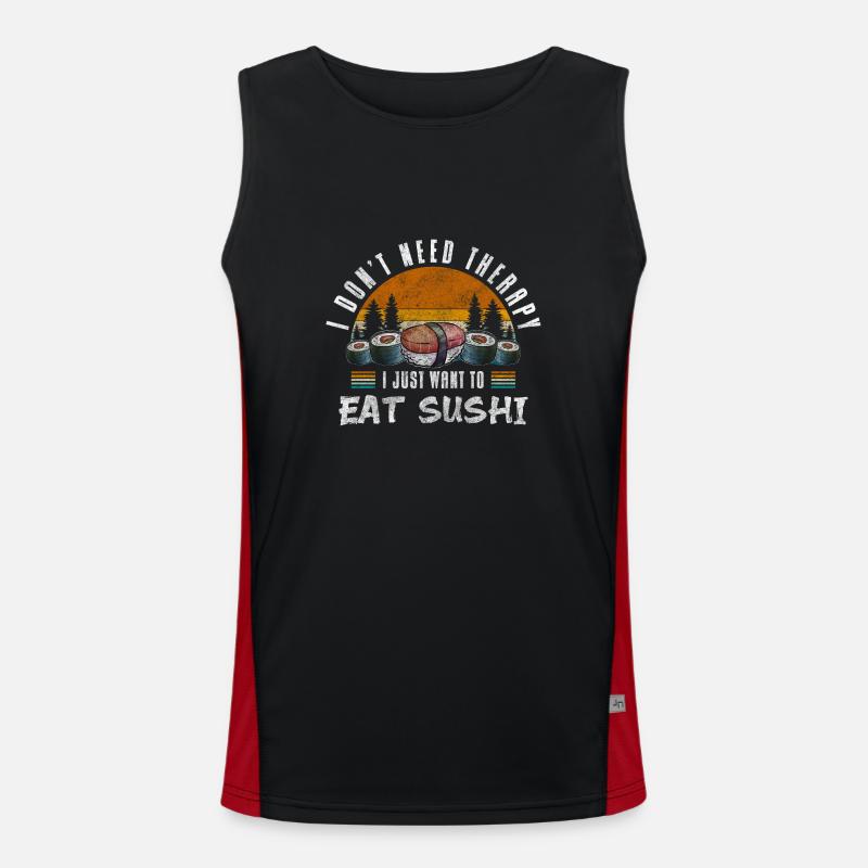 Sushi Bar Chopsticks Maki Men's Functional Contrast Tank Top 