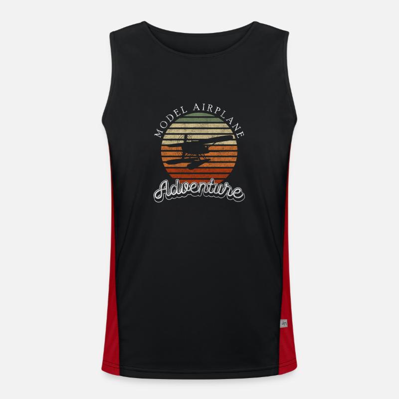 Flugzeug Hobby Pilot Flugplatz Funktionelles Kontrast-Tank Top für Männer 