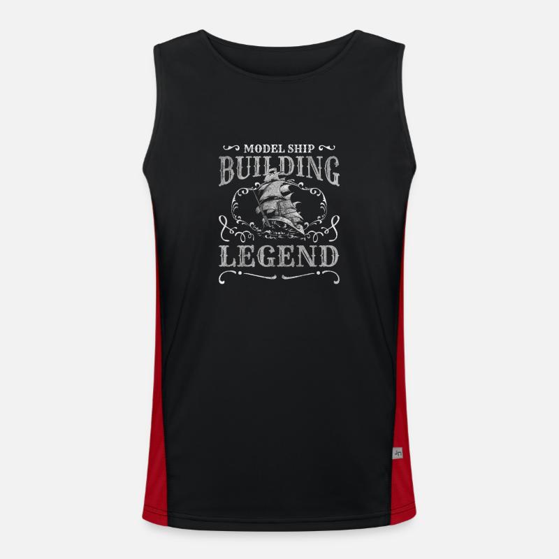 Ship Captain Seafaring Skipper - Men's Functional Contrast Tank Top  - black/red