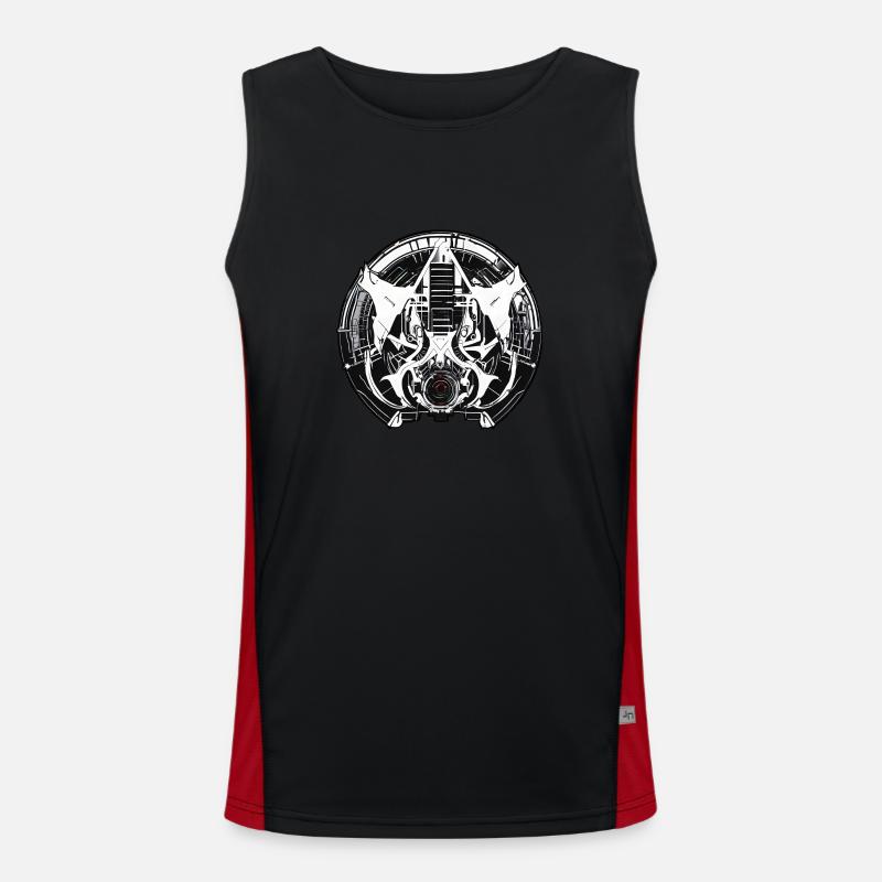 Techno Hardstyle Strahlen Funktionelles Kontrast-Tank Top für Männer 