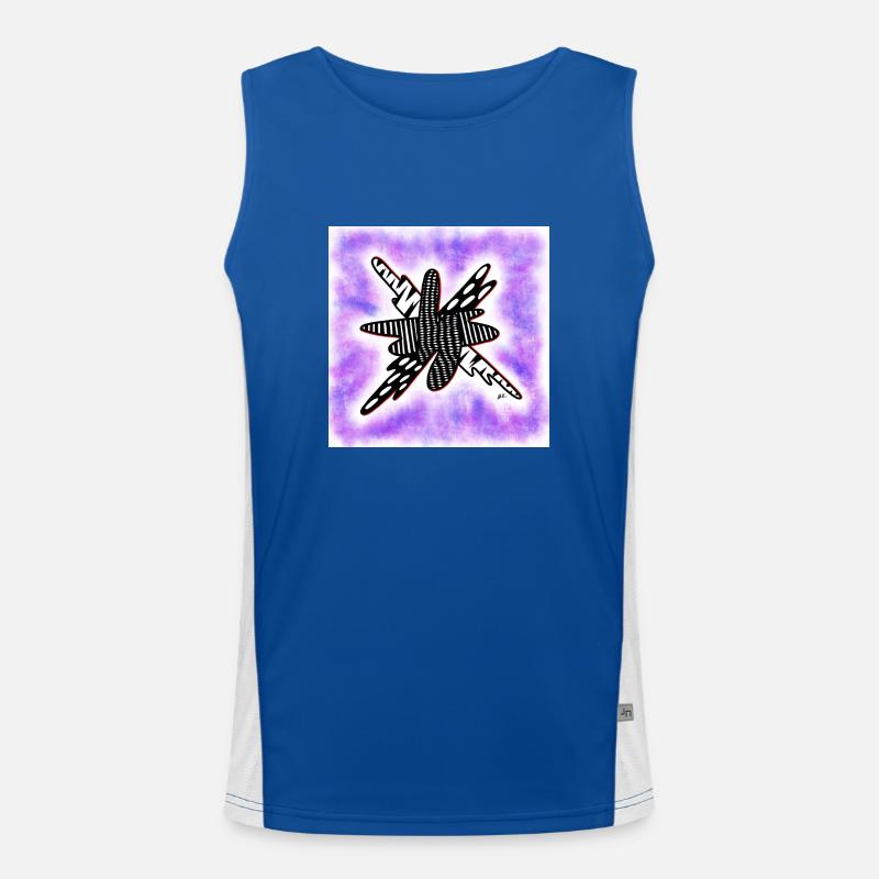 Creative patterned blob on violet Men's Functional Contrast Tank Top 