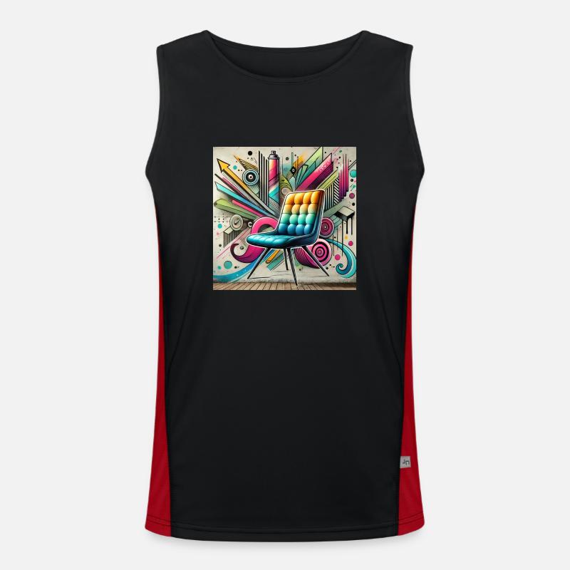 Stuhl Graffiti Möbelverkäufer Funktionelles Kontrast-Tank Top für Männer 