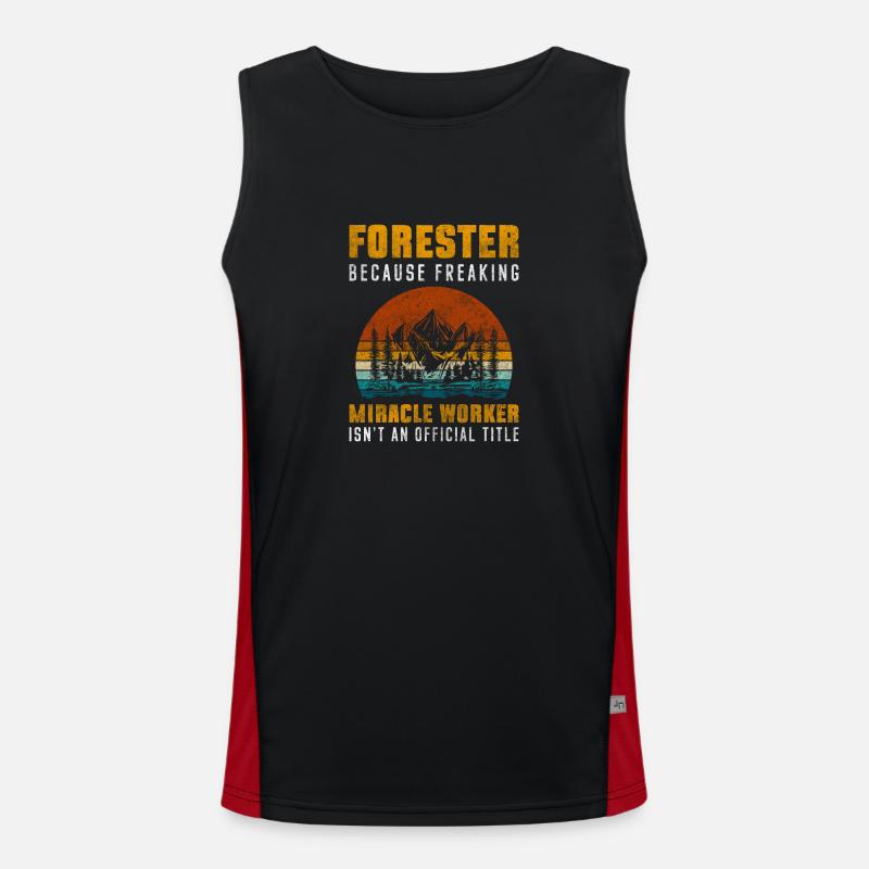 Förster Forst Wälder Baum Funktionelles Kontrast-Tank Top für Männer 