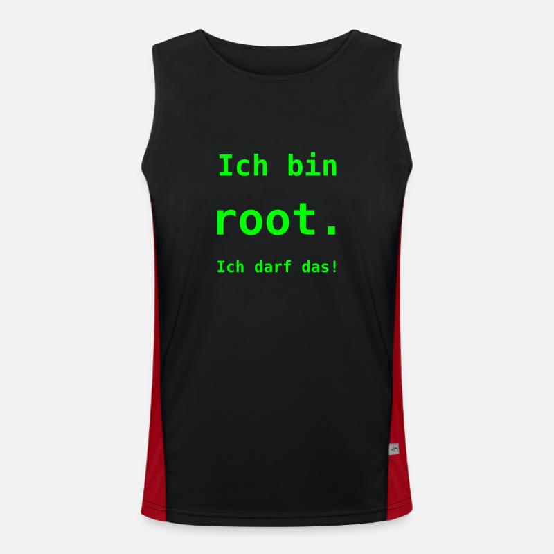 Ich bin root Funktionelles Kontrast-Tank Top für Männer 