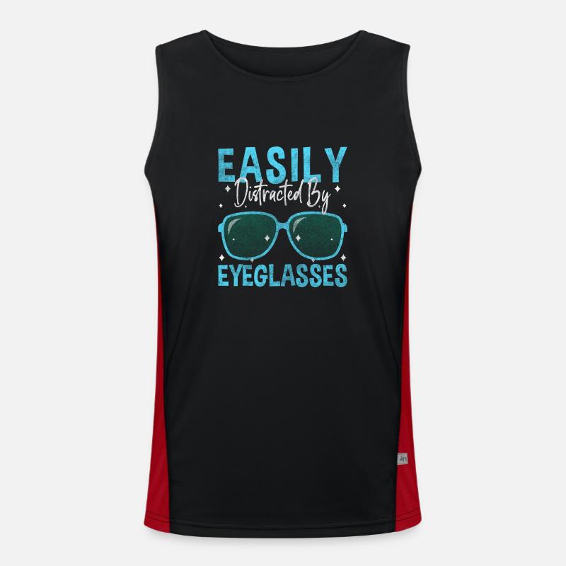 Visual Aid, Ophthalmologist, Optometry - Men's Functional Contrast Tank Top  - black/red