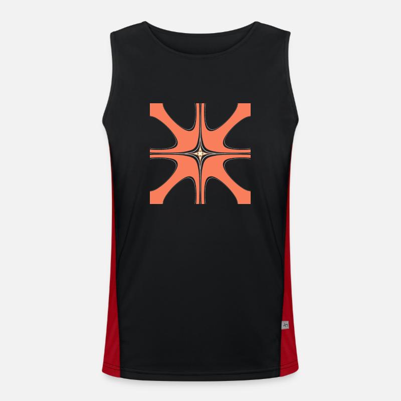 Abstrakte mit ein weißen Muster in der Mitte Funktionelles Kontrast-Tank Top für Männer 