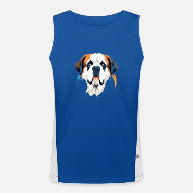 Saint Bernard Vector Art Vibrant Illustration Débardeur respirant contrasté Homme 