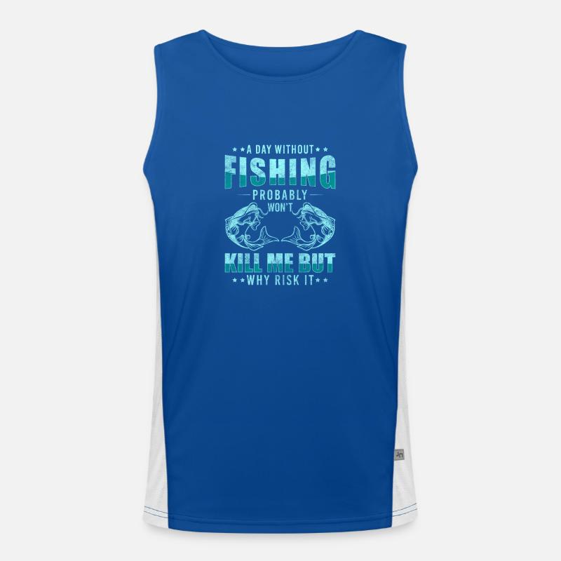 Fischen Karpfen Wochenende Wasser Funktionelles Kontrast-Tank Top für Männer 