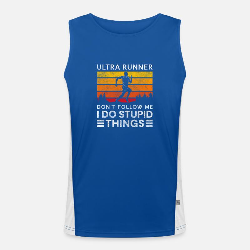 Marathon Runner Sprinter Fitness Running Training Men's Functional Contrast Tank Top 