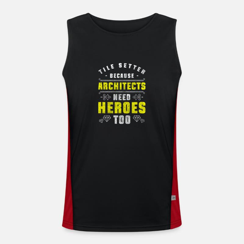 Tiler Floor Master Construction - Men's Functional Contrast Tank Top  - black/red
