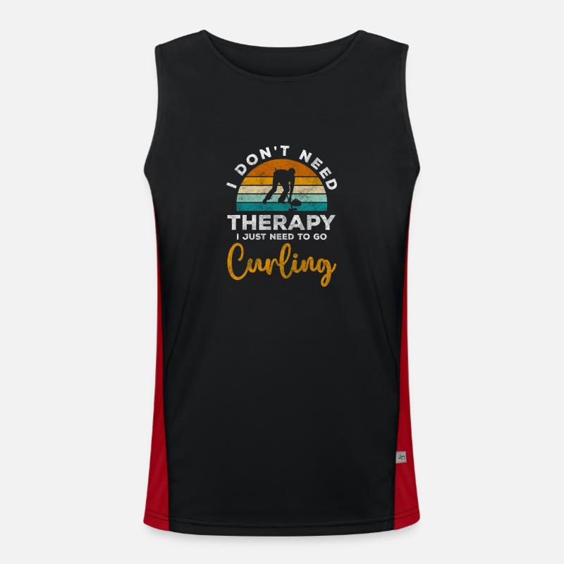 Curling Eis Gewinn Funktionelles Kontrast-Tank Top für Männer 