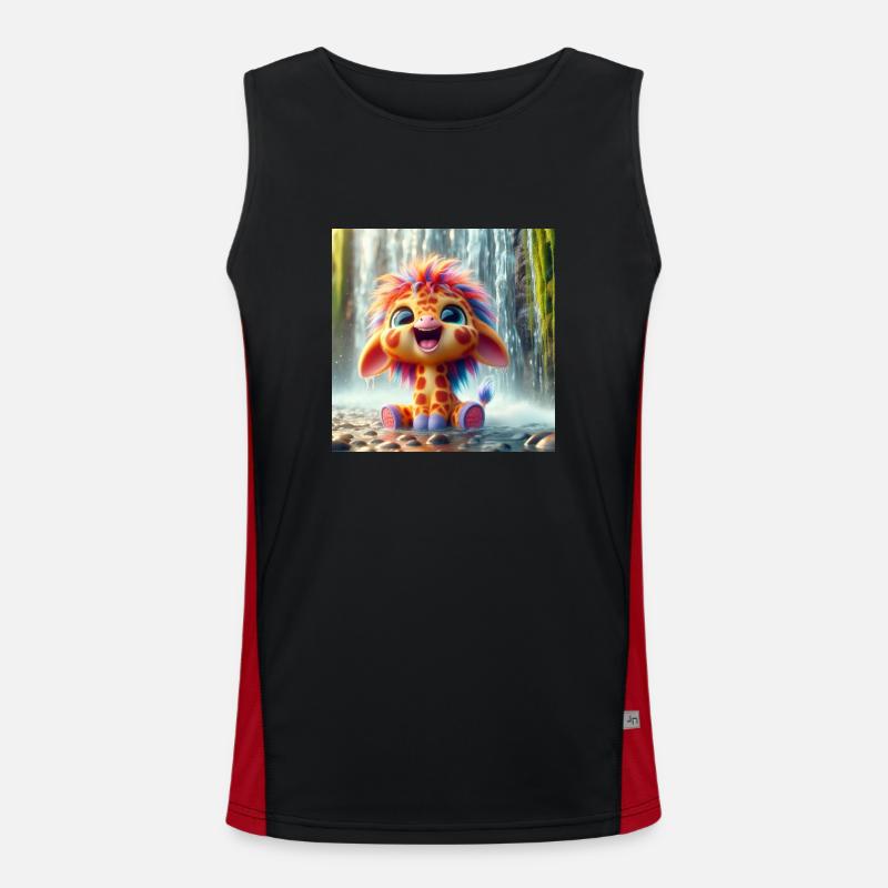 Giraffe Waterfall Men's Functional Contrast Tank Top 