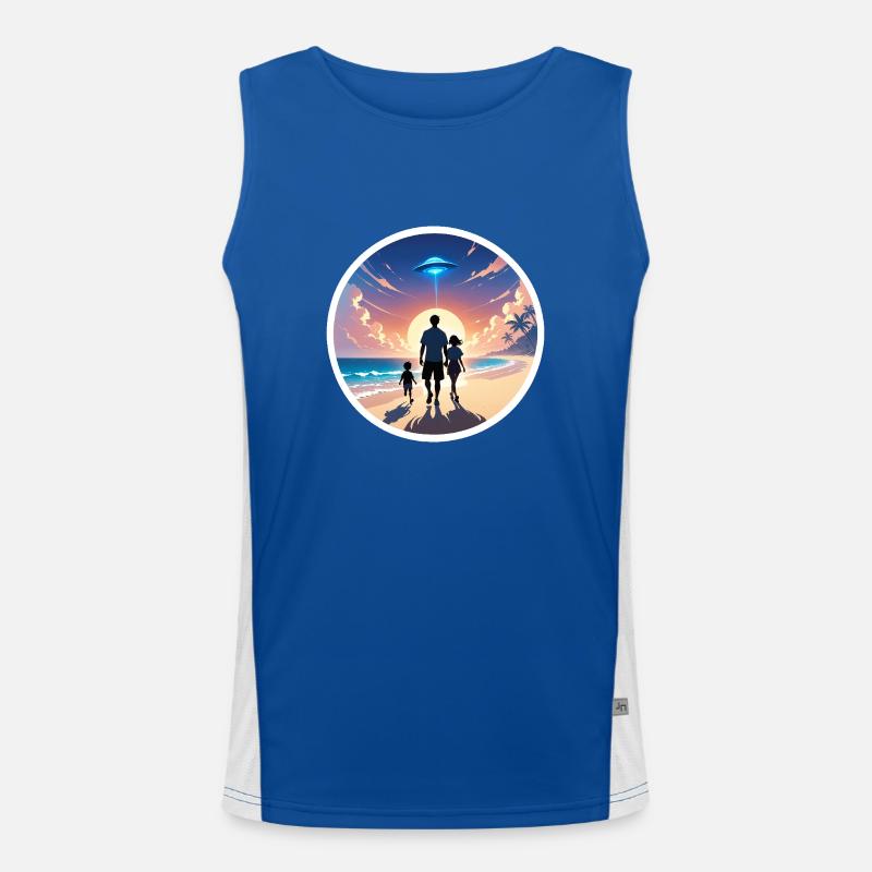 Sunset Beach Funktionelles Kontrast-Tank Top für Männer 