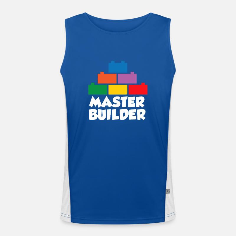 Constructeur de briques Bâtiment en briques Maître constructeur Débardeur respirant contrasté Homme 