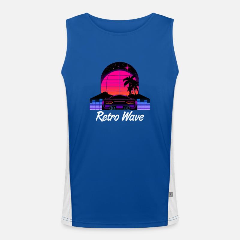 “Retro Wave” Synthwave desing Débardeur respirant contrasté Homme 