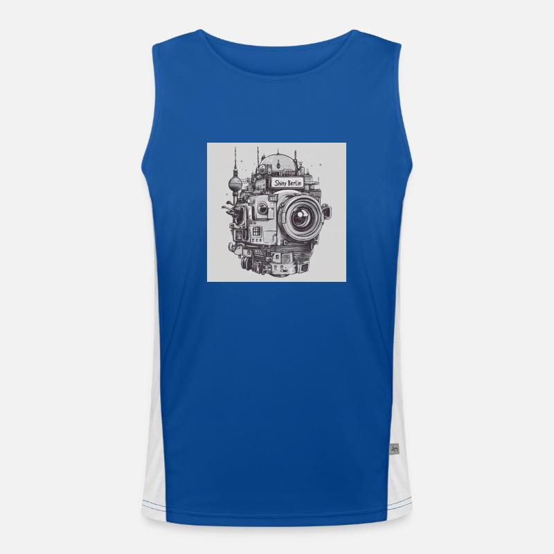 Berlin Planet Funktionelles Kontrast-Tank Top für Männer 