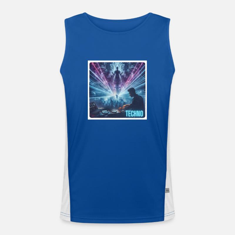 DJ mit Lasershow Funktionelles Kontrast-Tank Top für Männer 