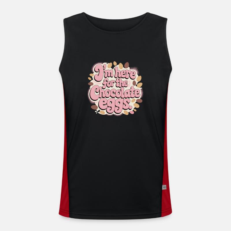 I'm Here For The Chocolate Eggs Lustig Ostern Eier Men's Functional Contrast Tank Top 