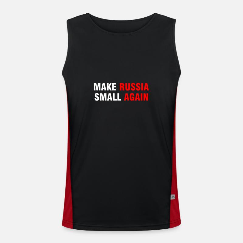 Make Russia Small Again - Men's Functional Contrast Tank Top  - black/red
