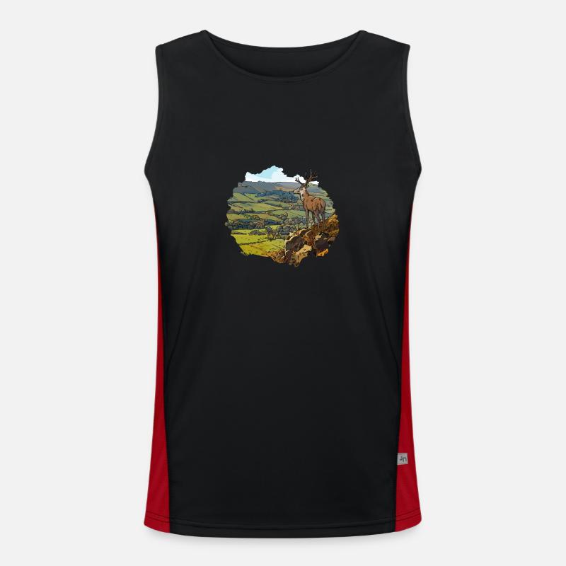 Das Reh im Tal Funktionelles Kontrast-Tank Top für Männer 