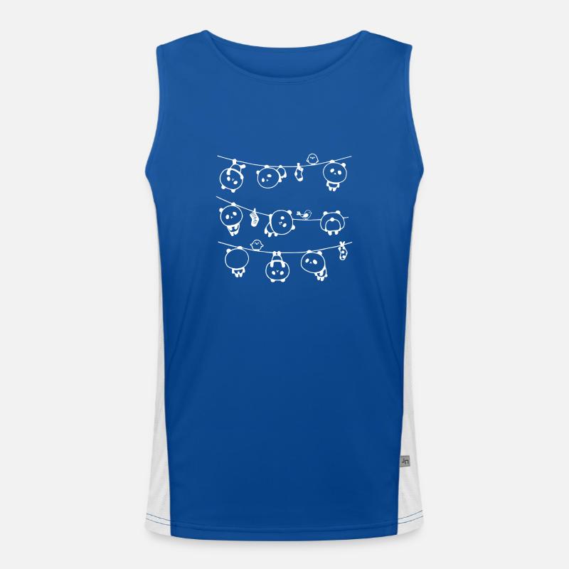 Panda Power Geschenk Bär Tier Geschenkidee Funktionelles Kontrast-Tank Top für Männer 
